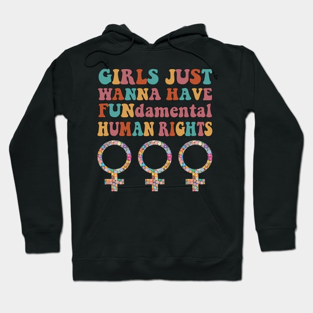 Girls Just Wanna Have Fundamental Rights Vintage Hoodie by Fomah
